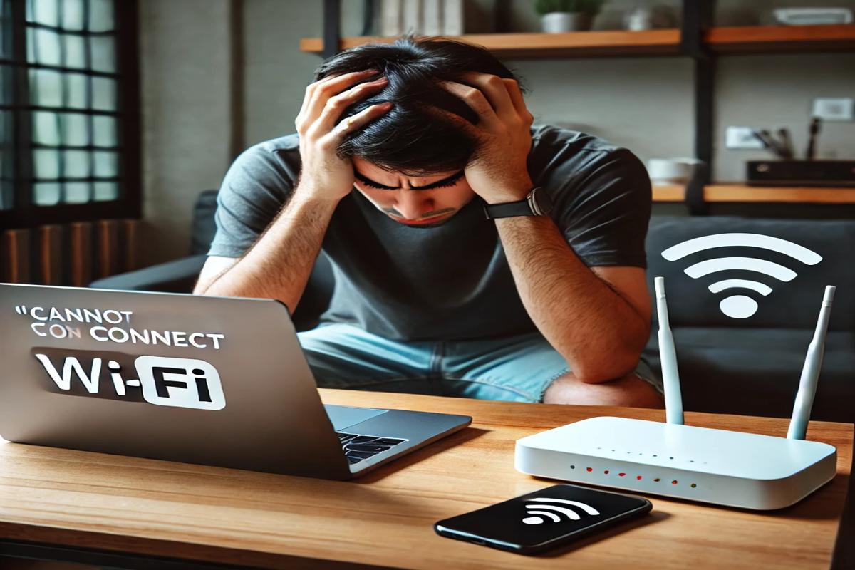 A frustrated individual with a frozen PC screen, remote support notification displayed, showcasing a home office setup.